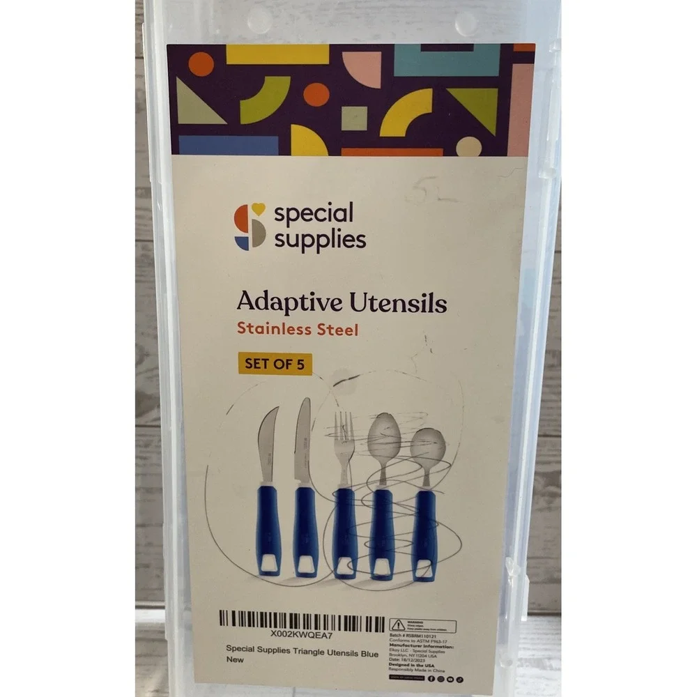 Special Supplies Weighted Adaptive‎ Utensils 8 Pieces Assorted Stainless Steel